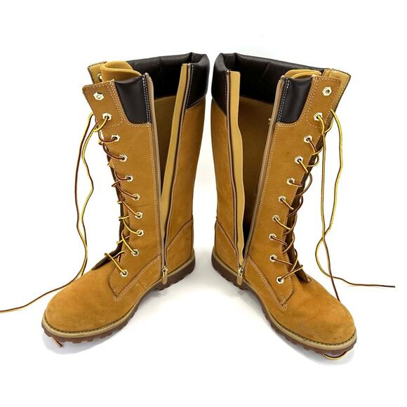 Timberland Asphalt Trail Girls Yellow Lace-Up Tall Boot Sz 5 Leather Waterproof - Picture 10 of 13